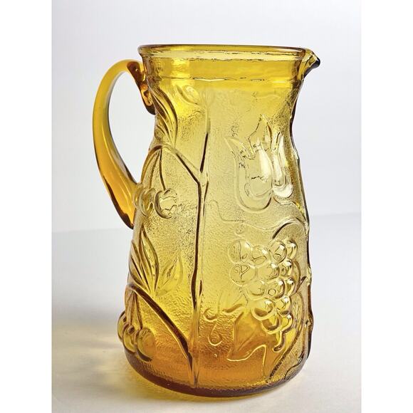 Vintage Rossini Genuine Empoli Amber Glass Pitcher/Pourer Made in Italy - Picture 3 of 6